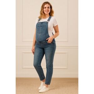 GAP Maternity Denim Overalls Blue Jean‎ Straight Leg Cropped Length Small